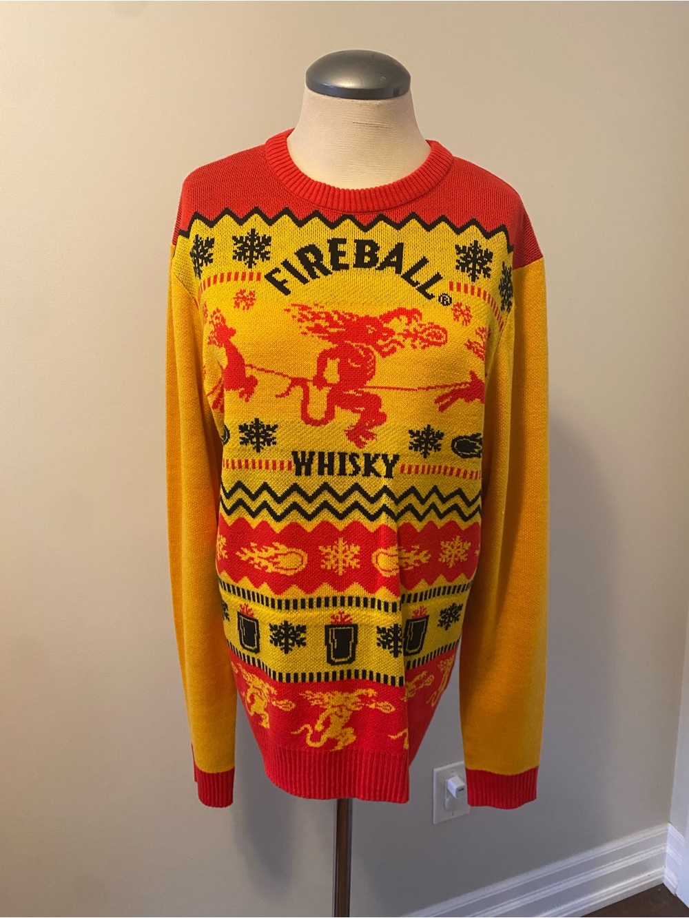 Fireball whiskey 🥃 Red & Yellow Crewneck Sweater